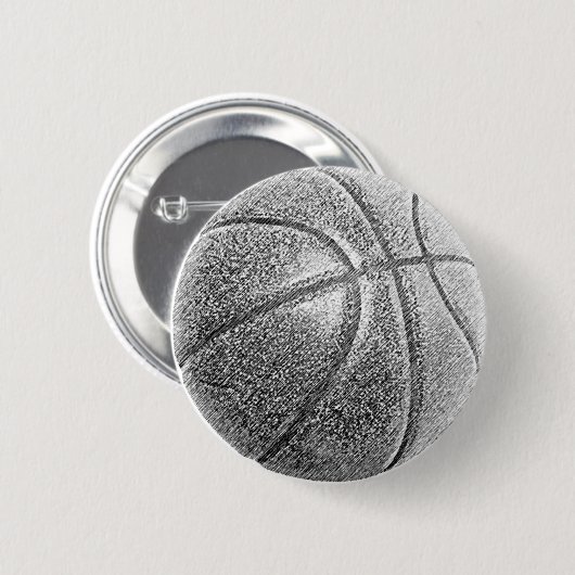 Potlood Effect Basketball Ronde Button 5,7 Cm (Voorkant /achterkant)