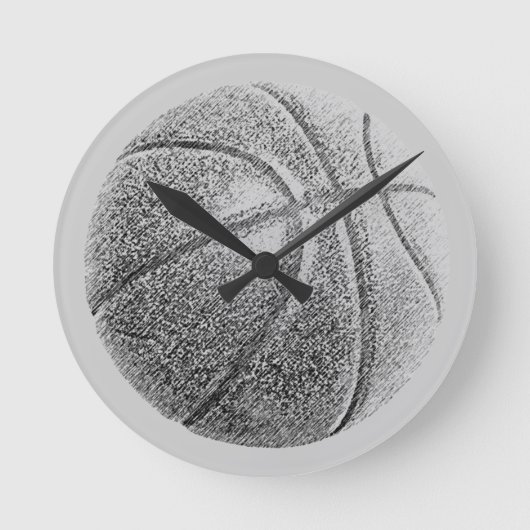 Potlood Effect Basketball Ronde Klok (Voorkant)