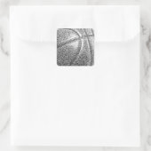 Potlood Effect Basketball Vierkante Sticker (Tas)