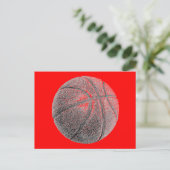 Potlood Effect Rode Pop Art Basketbal Post Kaart (Staand voorkant)