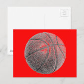 Potlood Effect Rode Pop Art Basketbal Post Kaart (Voorkant / Achterkant)