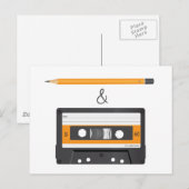 Potlood en compact cassette briefkaart (Voorkant / Achterkant)