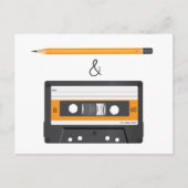 Potlood en compact cassette briefkaart (Voorkant)