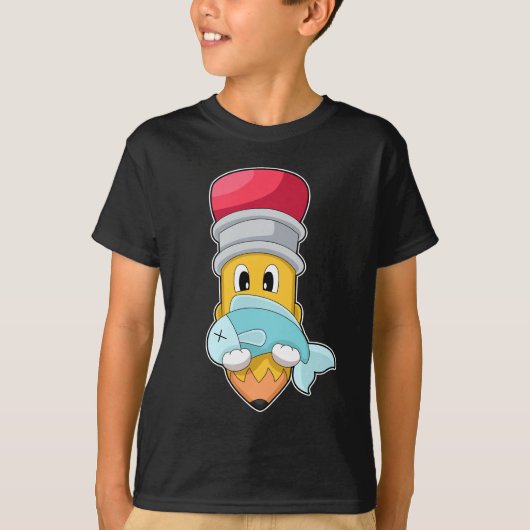 Potlood Fisher Fish Gevist T-shirt (Voorkant)