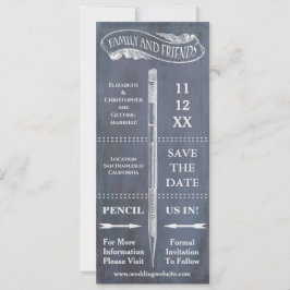 Potlood gebruikt Typografie Vintage Wedding Save t The Date