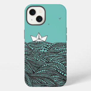 Potlood getekende papieren boot origami iPhone 13 hoesje