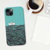 Potlood getekende papieren boot origami iPhone hoesje