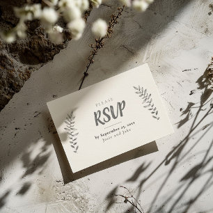 Potlood getrokken bladeren RSVP Informatiekaartje
