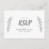 Potlood getrokken bladeren RSVP Informatiekaartje (Voorkant)