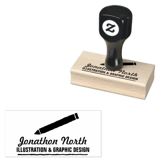 Potlood Grafisch Ontwerp ID299 Rubberstempel (Gestempeld)