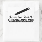 Potlood Graphic Design Black ID299 Rechthoekige Sticker (Tas)