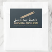 Potlood Graphic Design Tan ID299 Rechthoekige Sticker (Tas)