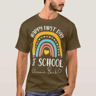Potlood Hearts Regenboog Gelukkig Eerste Dag van S T-shirt