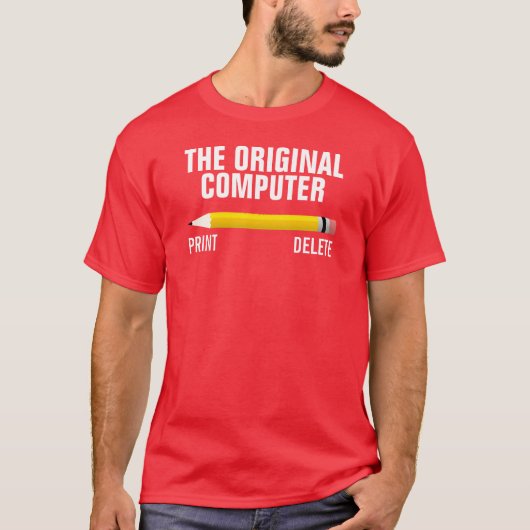 Potlood het originele computershirt t-shirt (Voorkant)