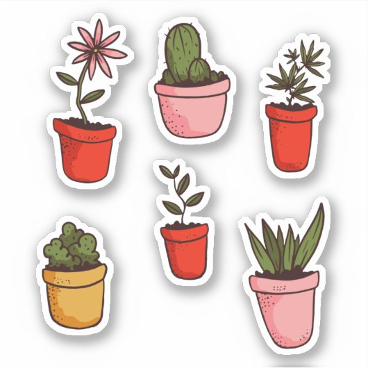 Potlood House Planten and Succulents Pack Sticker (Voorkant)