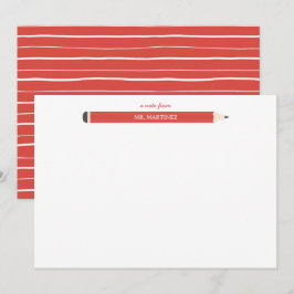 Potlood illustratie school leraar kantoorartikelen notitiekaartje