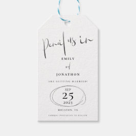 Potlood in stijlvol zwart Script White Cadeaulabel