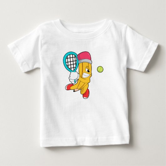 Potlood in Tennis met Tennis racket (Voorkant)