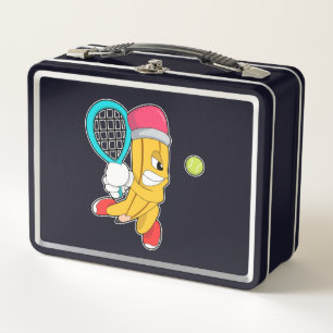 Potlood in Tennis met Tennis racket