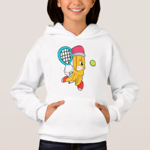 Potlood in Tennis met Tennis racket