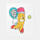 Potlood in Tennis met Tennis racket Fleece Deken (Voorkant)