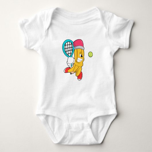 Potlood in Tennis met Tennis racket Romper (Voorkant)