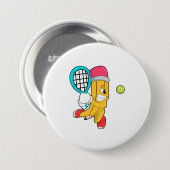 Potlood in Tennis met Tennis racket Ronde Button 7,6 Cm (Voorkant /achterkant)