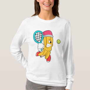 Potlood in Tennis met Tennis racket T-shirt