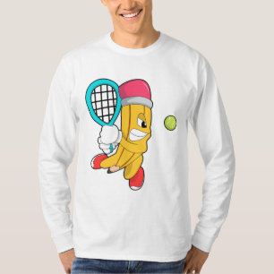 Potlood in Tennis met Tennis racket T-shirt