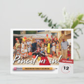 Potlood in unieke familiereserve foto save the date (Staand voorkant)