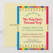 Potlood Kleurkrijt Leraren Pensioenfeestje Kaart (Voorkant / Achterkant)