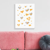 Potlood Kunst Hartjes Ingepakt Canvasprint Canvas Afdruk (Insitu (Woonkamer))