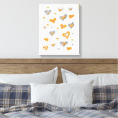 Potlood Kunst Hartjes Ingepakt Canvasprint Canvas Afdruk (Insitu (Slaapkamer))