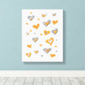 Potlood Kunst Hartjes Ingepakt Canvasprint Canvas Afdruk (Insitu (Houten vloer))
