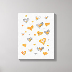 Potlood Kunst Hartjes Ingepakt Canvasprint Canvas Afdruk