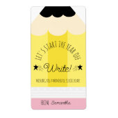 Potlood Laten we het jaar beginnen met het schrijv Etiket (Voorkant)