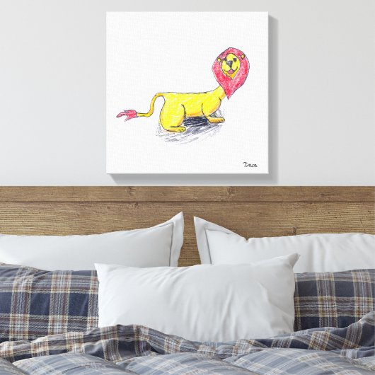 Potlood Lion Tekening Canvas Muur Kunst (Insitu (Slaapkamer))