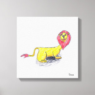 Potlood Lion Tekening Canvas Muur Kunst