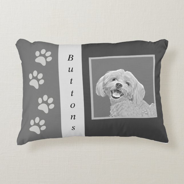  Potlood Maltese Dog Accent Pillow Kussen (Voorkant)