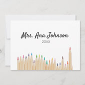 Potlood met naam klas jaar terug naar school kaart (Voorkant)