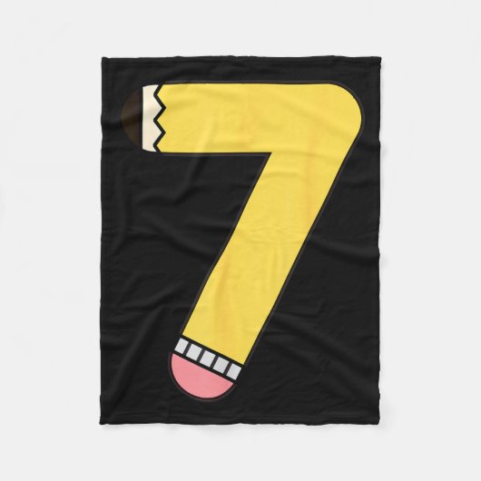 Potlood nummer 7 Terug naar school 7e verjaardag Fleece Deken (Voorkant)