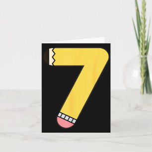 Potlood nummer 7 Terug naar school 7e verjaardag Kaart