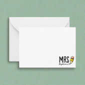 Potlood Onderwijzer Kinderen Naam Terug naar schoo Notitiekaartje