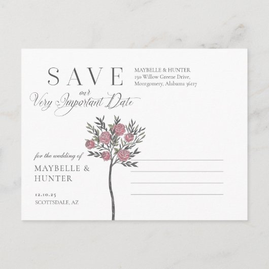 Potlood Ons In  Alice In Wonderland Konijn Aankondigingskaart (Achterkant)