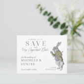 Potlood Ons In  Alice In Wonderland Konijn Aankondigingskaart (Staand voorkant)