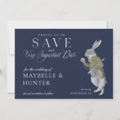 Potlood Ons In  Alice In Wonderland Konijn Save The Date (Voorkant)