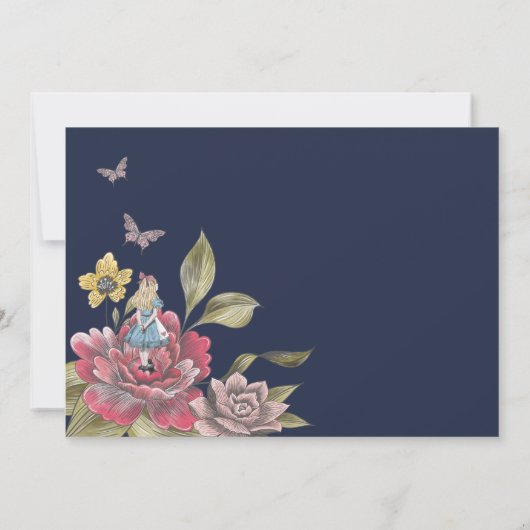 Potlood Ons In  Alice In Wonderland Konijn Save The Date (Achterkant)