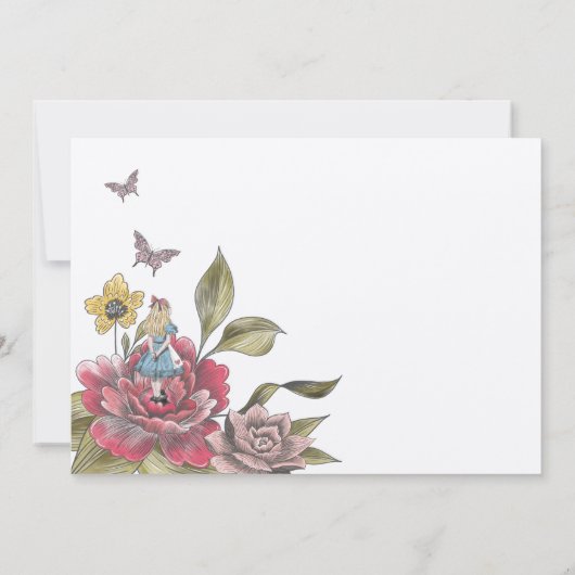 Potlood ons in  Alice in Wonderland Rabbit SA Save The Date (Achterkant)