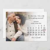 Potlood Ons In Bewaar de Datum Augustus 2024 Kalen Kaart (Voorkant / Achterkant)