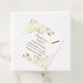 Potlood Ons In Bruiloft Bewaar de Datum Goud & Wit Bedankjes Labels (In situ)